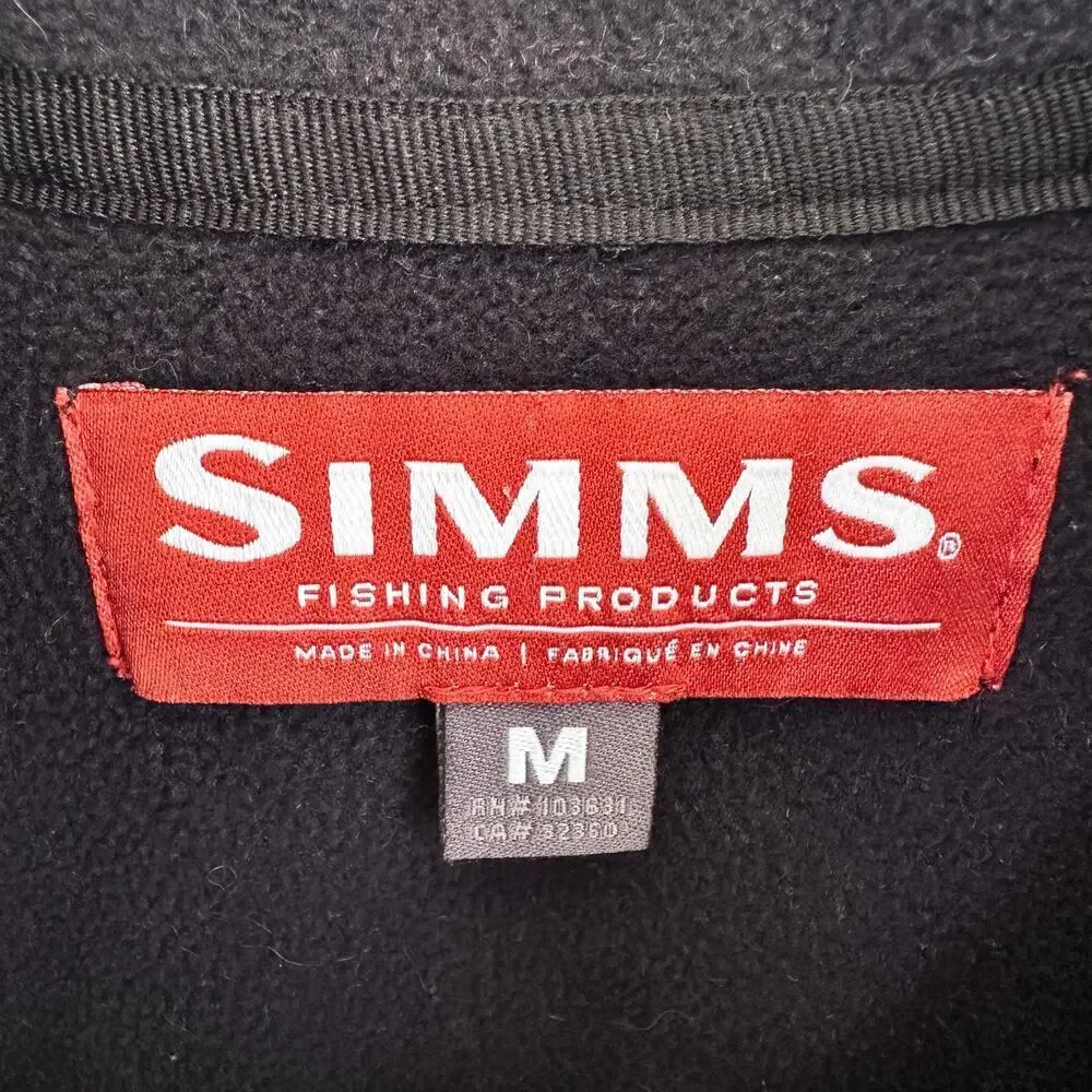 SIMMS Men’s Black Fleece Vest, Size M